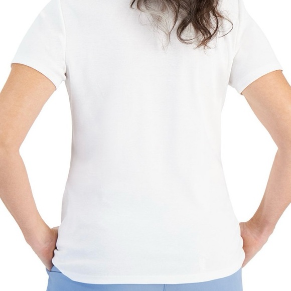 NWOT Cute Light Pink Cotton Scoop Neck Short Sleeve Top in Size Medium - Picture 6 of 9